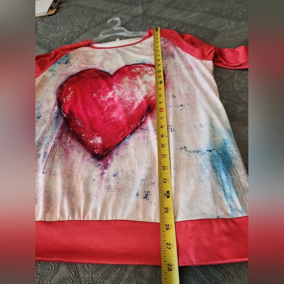 Red Heart Long Sleeve Top - Picture 5 of 8